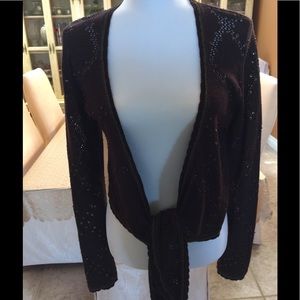 CACHE EVENING SEQUINED SWEATER WRAP